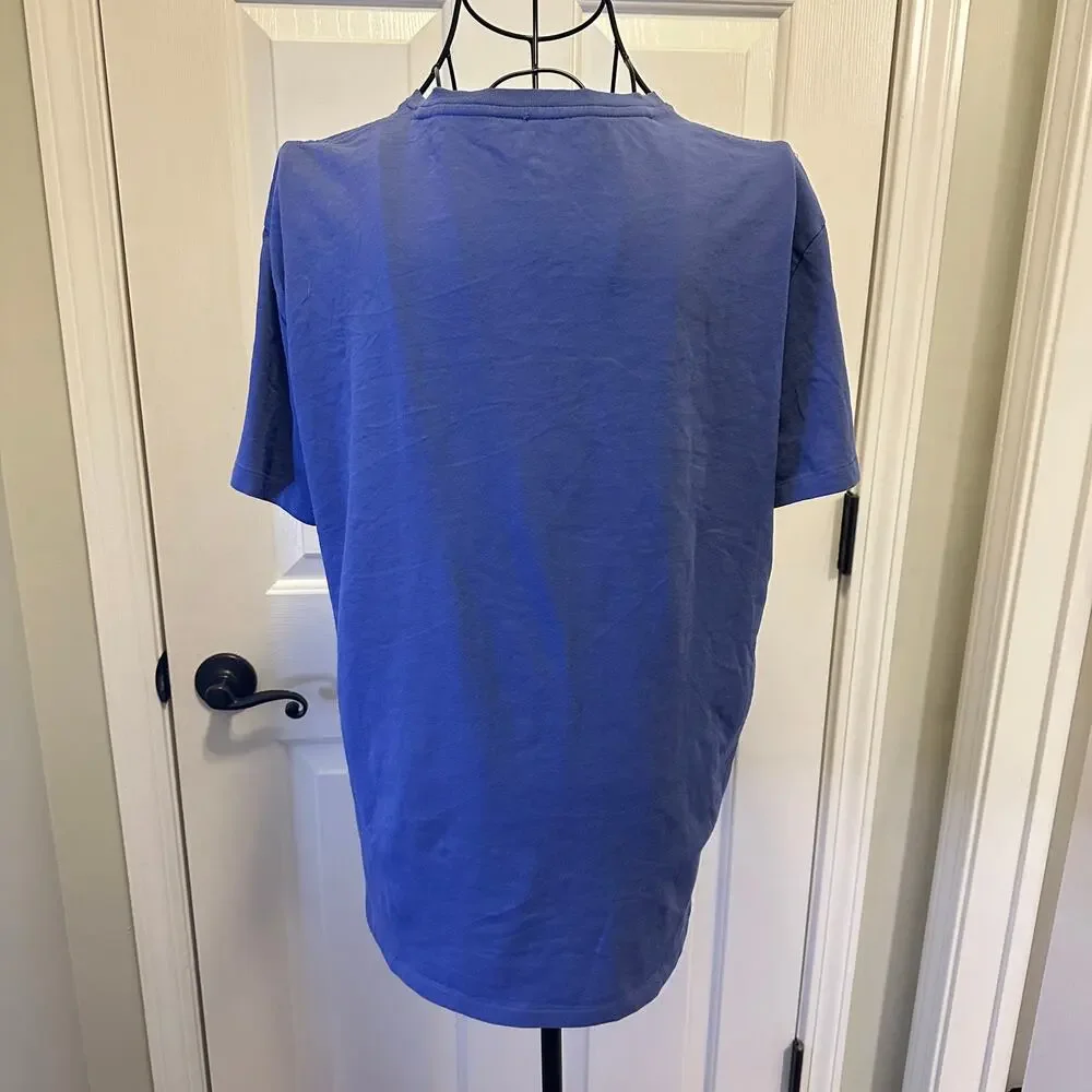 Polo Ralph Lauren T-Shirt Blue Classic Fit Pocket Lime Green Pony Mens Size M